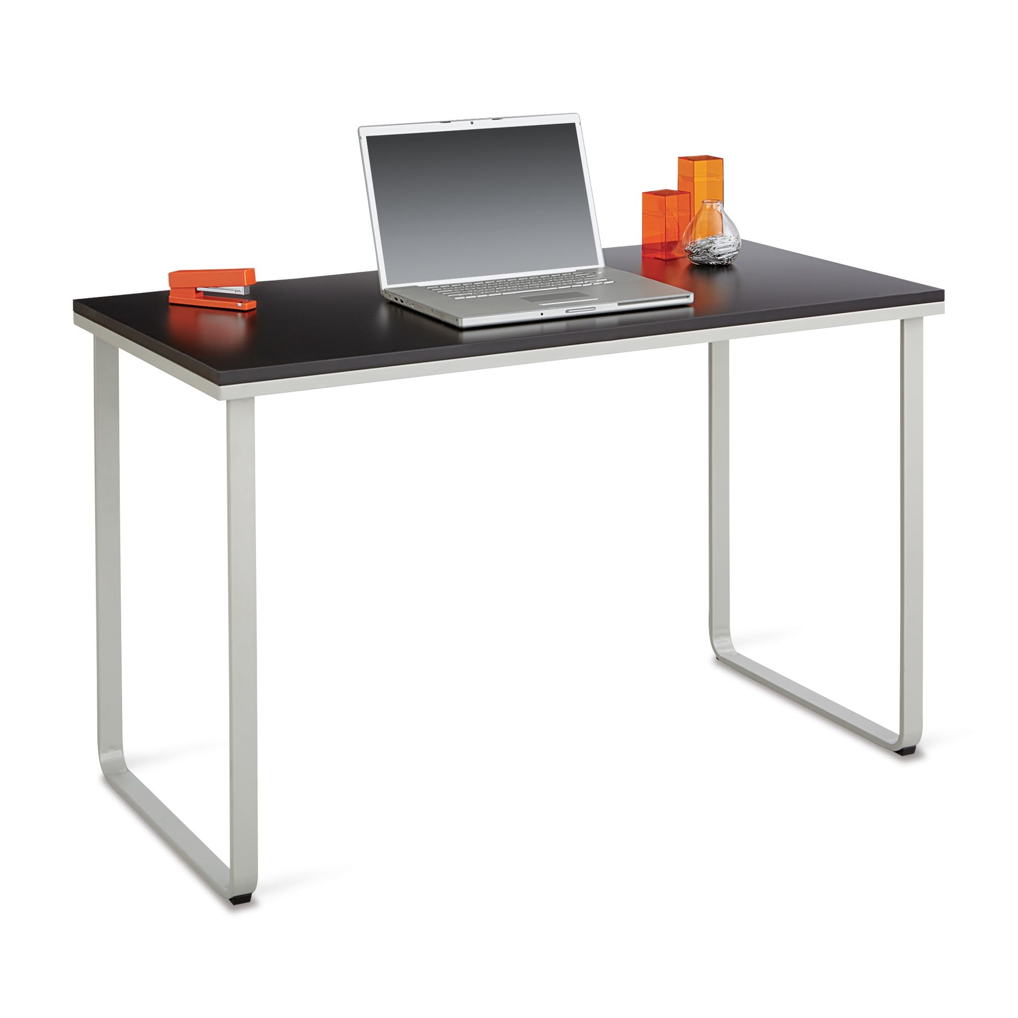 Safco Products 1943BLSL Black and Silver Home Office Computer Desk - Perfect for Remote Work, Study & Small Spaces
