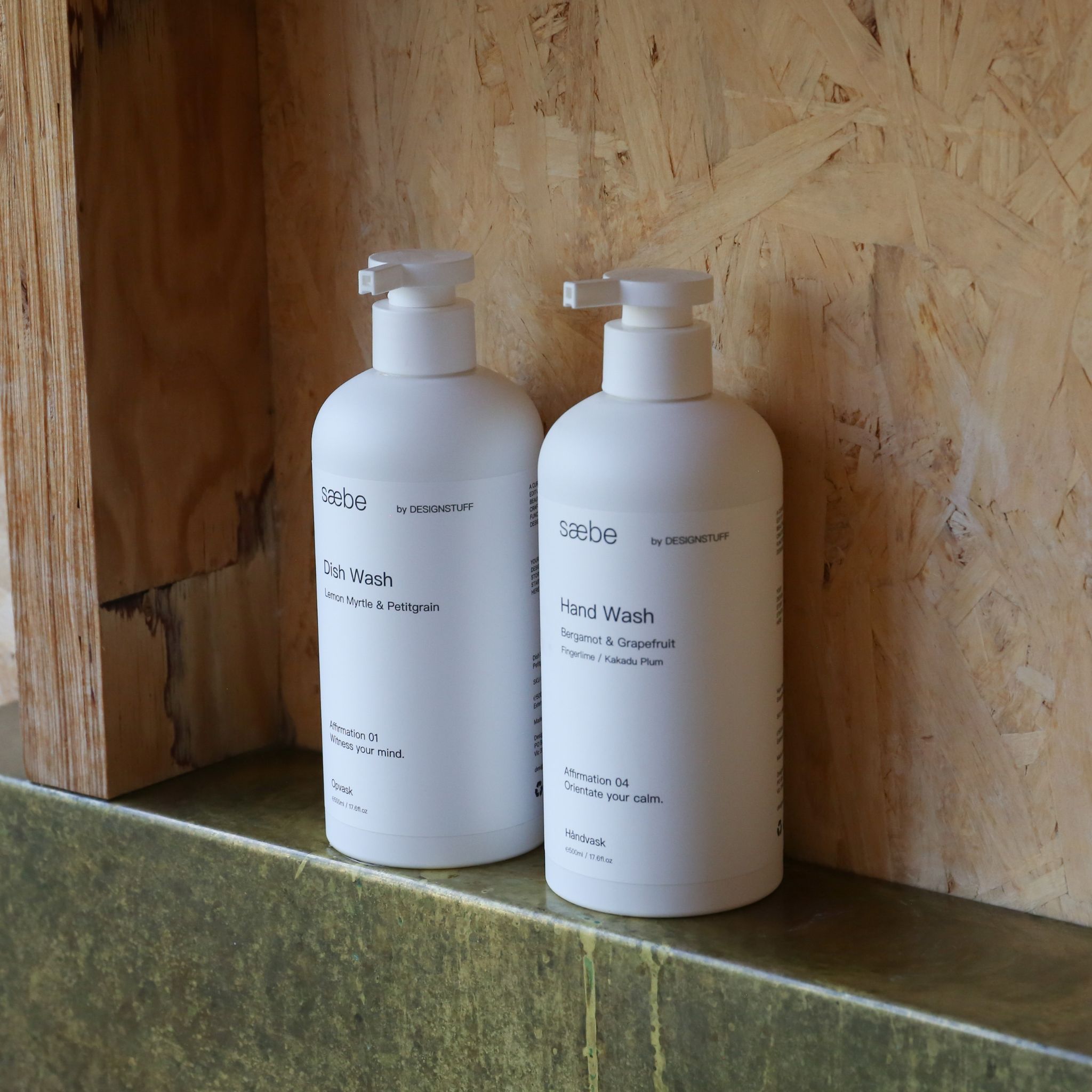 DESIGNSTUFF Saebe Cleanse Box - Eco-Friendly Dish Soap & Hand Wash Set, Plant-Based & Biodegradable for Kitchen & Bathroom | Perfect for Home, RV, Camping & Travel Use