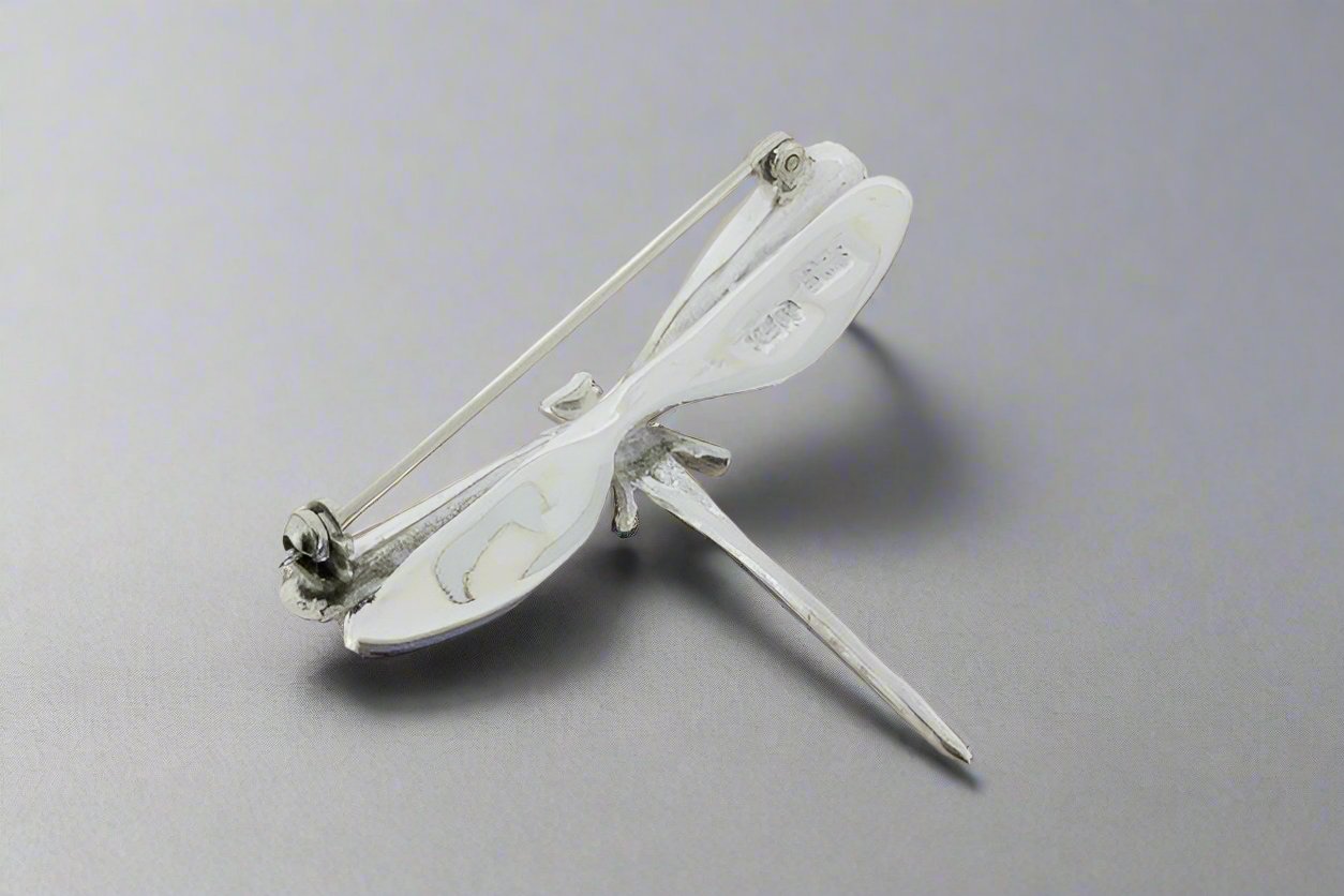 Exquisite Sterling Silver Dragonfly Brooch - Elegant Jewelry Gift for Women - Perfect for Weddings, Parties & Special Occasions