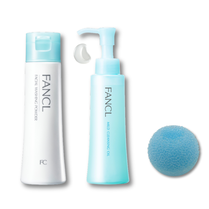FANCL Double Cleansing Bundle - Oil & Foam Cleanser Set for Deep Pore Cleansing | Perfect for Daily Skincare & Makeup Removal