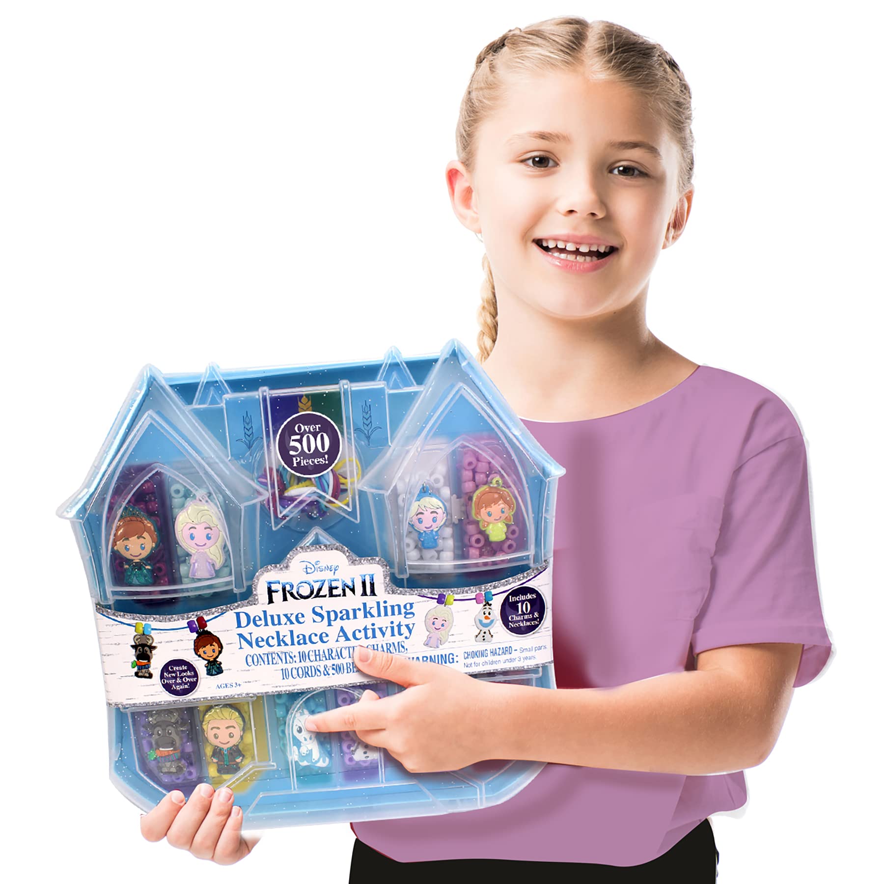 Disney Frozen 2 Deluxe Sparkling Necklace Activity Set for Kids - Creative Jewelry Making Kit for Birthday Parties, Dress-Up Play & Frozen Themed Events
