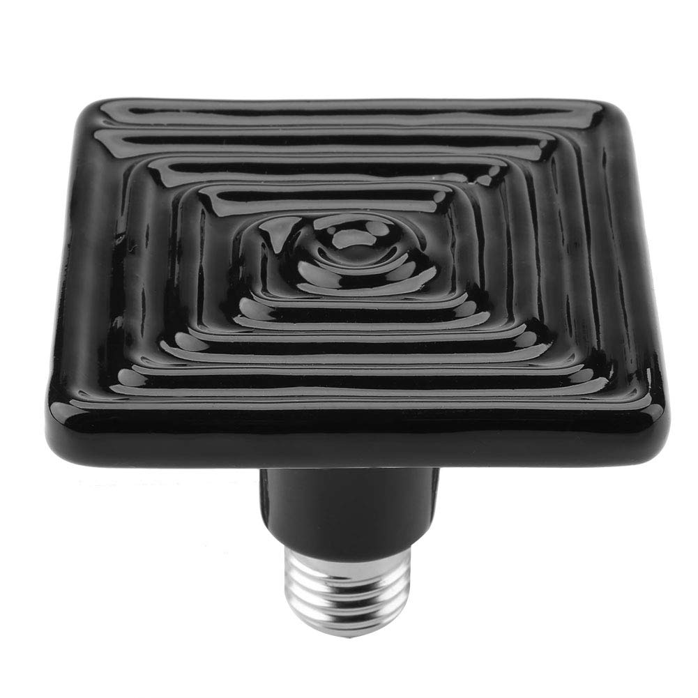 Infrared Ceramic Heat Lamp Bulb 75W - Black Reptile Heat Emitter for Pet Incubator, Chicken Coop & Reptile Terrarium - No Light Emission for Turtles, Lizards, Snakes - 220V-230V Brooder Heater - Ideal for Nighttime Heating & Winter Warmth