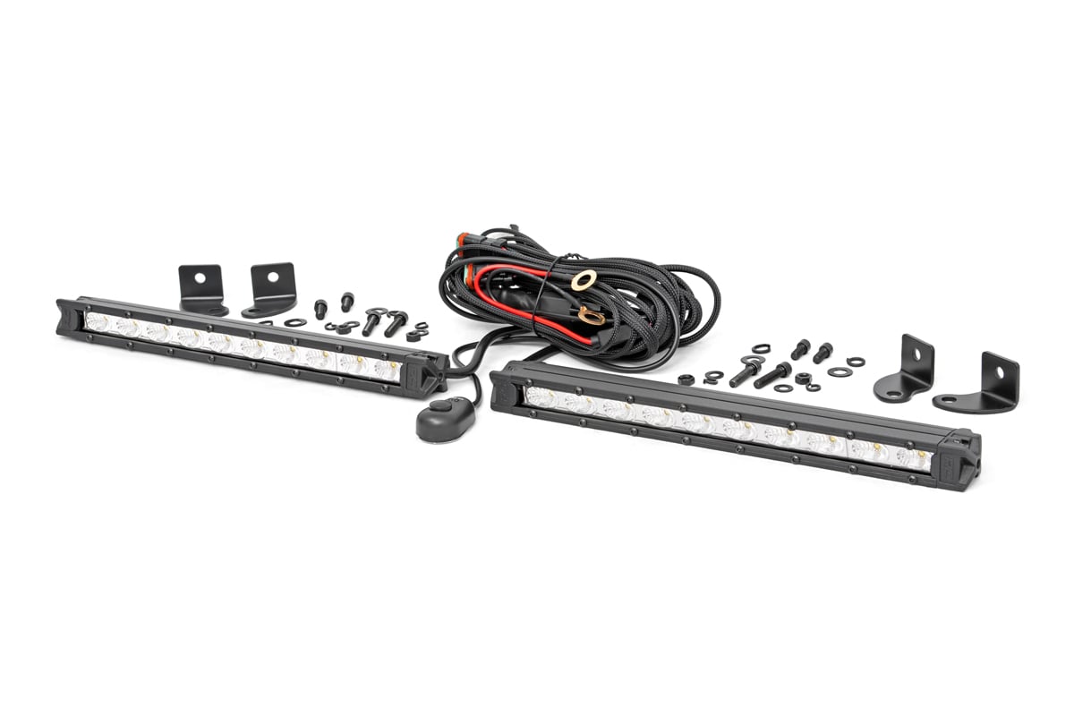10 Inch Chrome Series LED Light Bar - Slim Line Design, Pair (70410A) | Waterproof Off-Road Lighting for Trucks, Jeeps, ATVs & Marine Boats