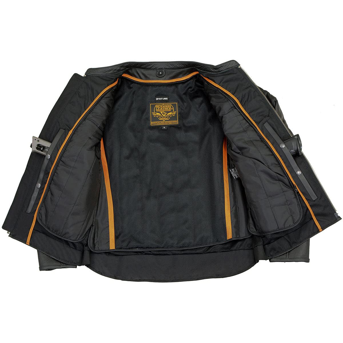 Milwaukee Leather SH1408 Men's Black Vented Motorcycle Jacket - Sporty Crossover Design for Scooter Riders | Perfect for Urban Commuting & Weekend Rides