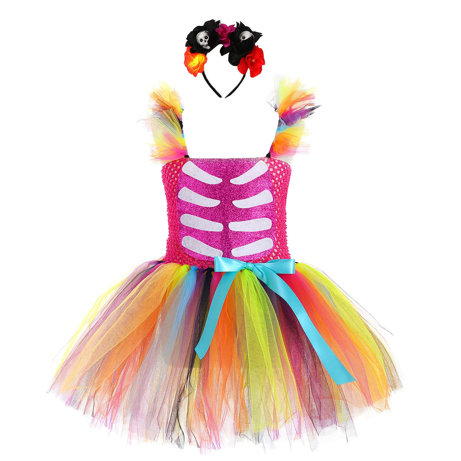 Girls Halloween Costume Dress & Skirt Set - Kids Baby Cosplay Outfit for Halloween Party, Dress Up, and Role Play - Cute Children's Costume for Trick or Treating