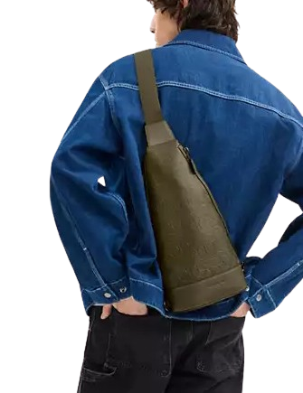 Coach Dominic Sling Pack Crossbody Bag - Genuine Signature Leather Unisex Shoulder Bag for Men & Women | Perfect for Travel, Work & Everyday Use