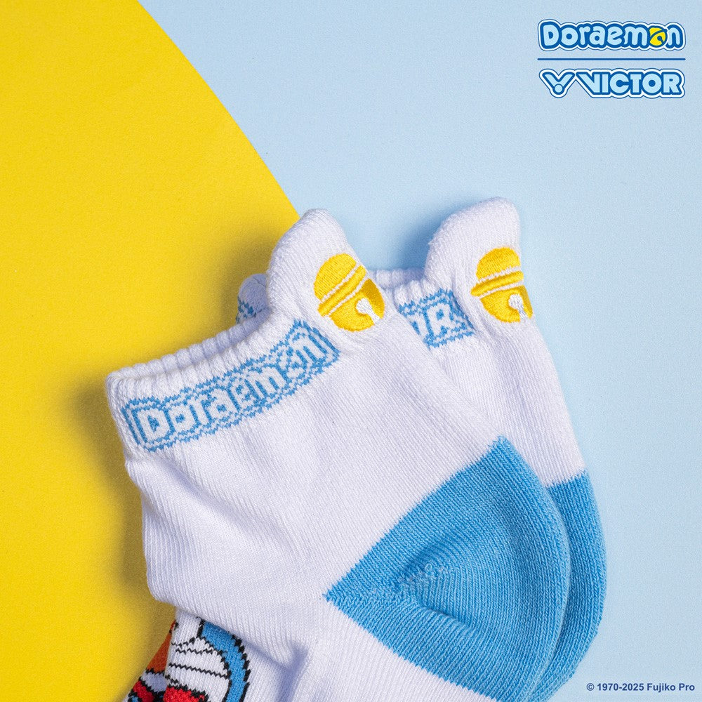 Victor X Doraemon SK515DRM Low Cut Socks - Cute Anime Cartoon Character Socks for Men & Women - Perfect for Casual Wear, Cosplay & Gift Giving
