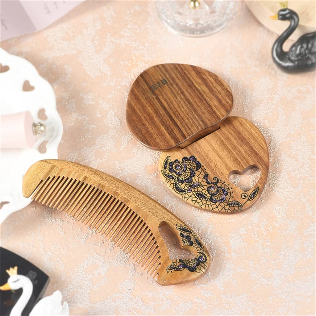 Portable Comb and Mirror Set - Perfect Gift for Long & Short Hair Care - Home & Travel Essential - Personal Hair Styling Accessories for Men & Women