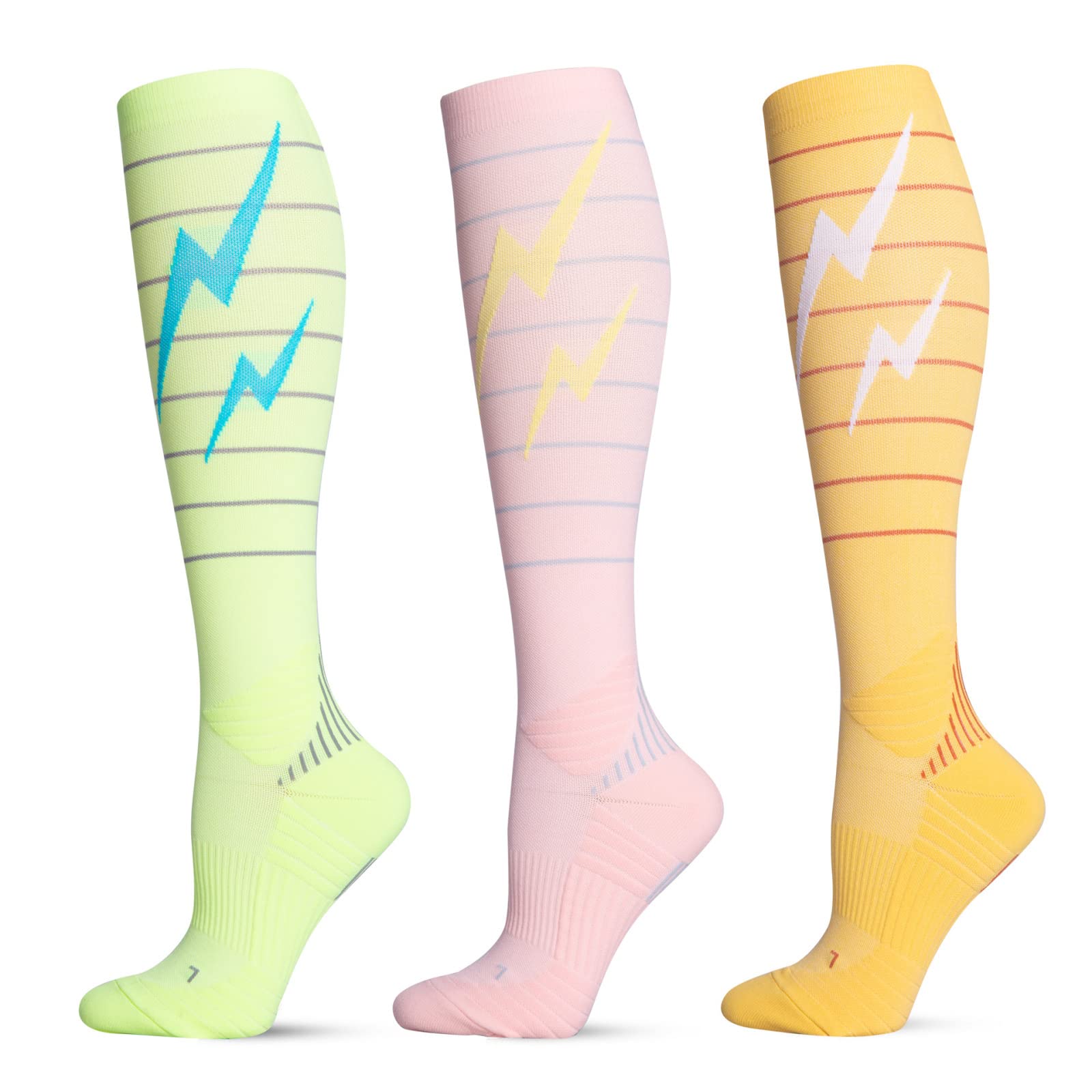 Best Gradient Compression Knee High Socks for Running & Sports - Breathable Support Stockings for Women & Men - Perfect for Marathon, Gym & Athletic Performance