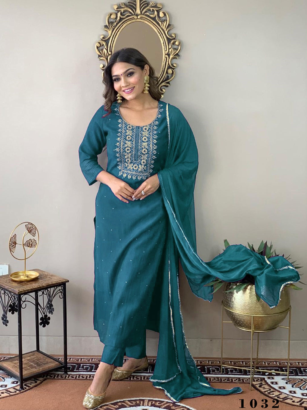 Stylish Blue Designer Pant Suit with Elegant Embroidery - Perfect for Weddings, Parties & Formal Events