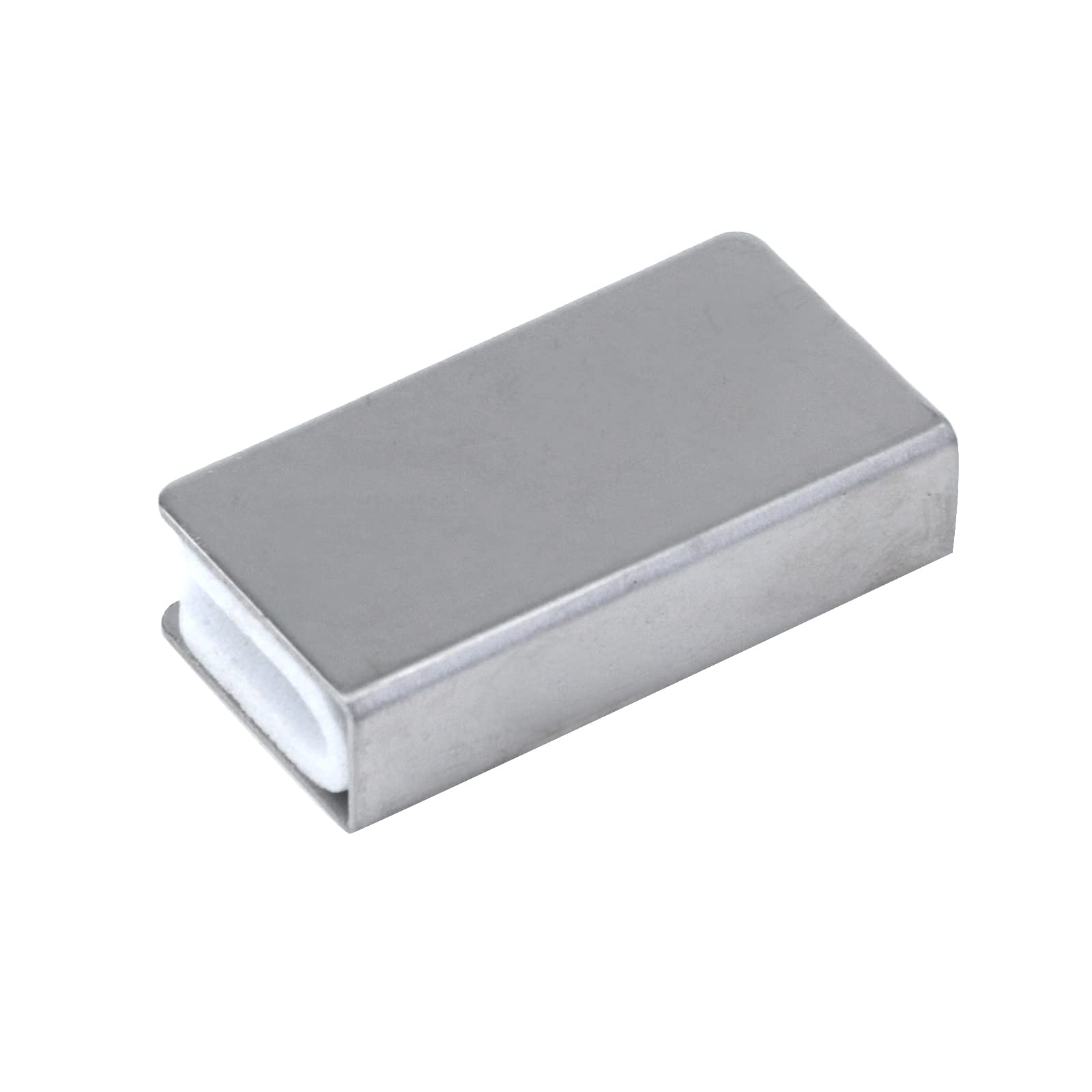 4-Pack Magnetic Glass Cabinet Latches - Silver Strikes Plate Touch Clamps for Wardrobe & Glass Doors