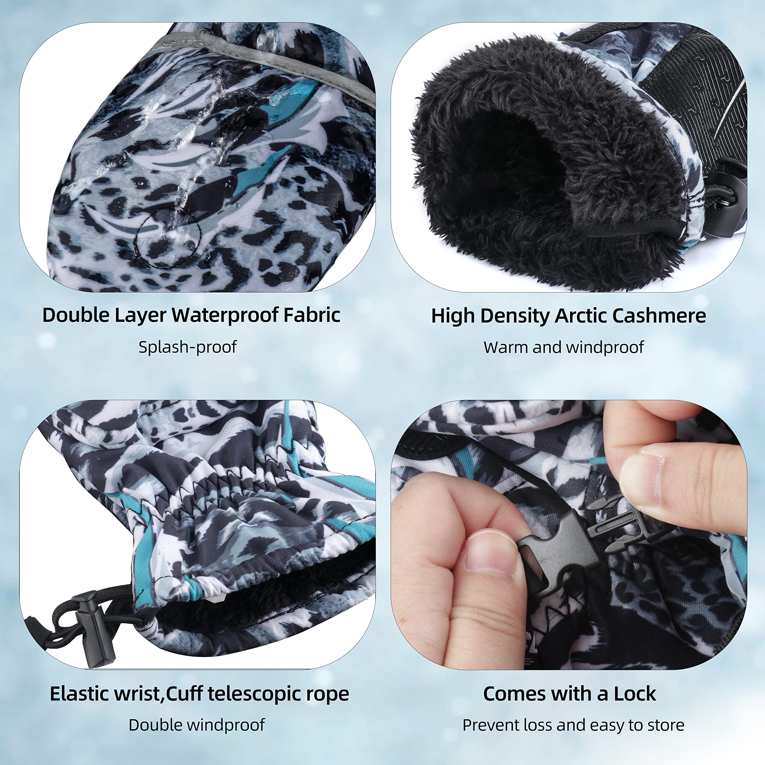 RUNCL Convertible Ice Fishing Gloves - 3M Thinsulate Winter Mittens with Flip Fingerless Design for Men & Women | Windproof Cold Weather Gloves for Fishing, Photography, Kayaking & Outdoor Winter Activities