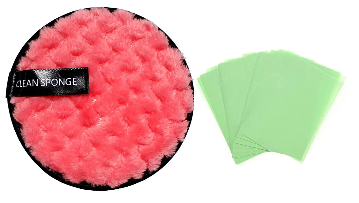 Nyamah Reusable Makeup Remover Pads - Washable Microfiber Sponge & 100 Oil Blotting Papers Set for Heavy Makeup Removal | Gentle Face Cleansing, Travel-Friendly & Eco-Friendly Beauty Essential