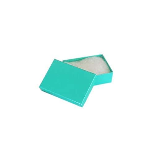 TheDisplayGuys - 100-Pack #99 Cotton Filled Cardboard Jewelry Gift Boxes (5 Sizes Assortment) - Teal Green - Perfect for Jewelry Storage, Shipping, and Retail Display
