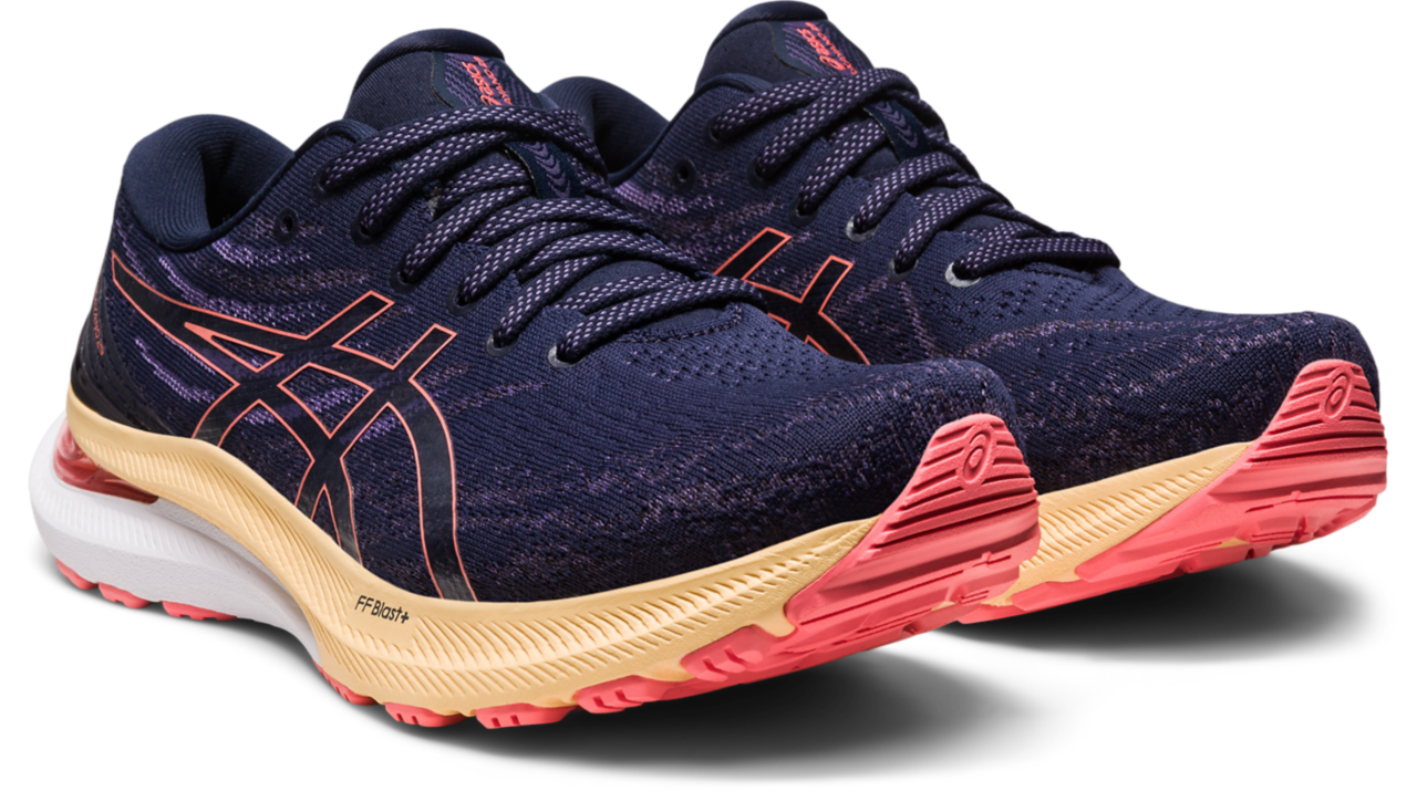 ASICS Women's Gel Kayano 29 WIDE Running Shoes (402 Midnight/Papaya) - Lightweight Stability Sneakers for Road Running, Jogging & Gym Workouts