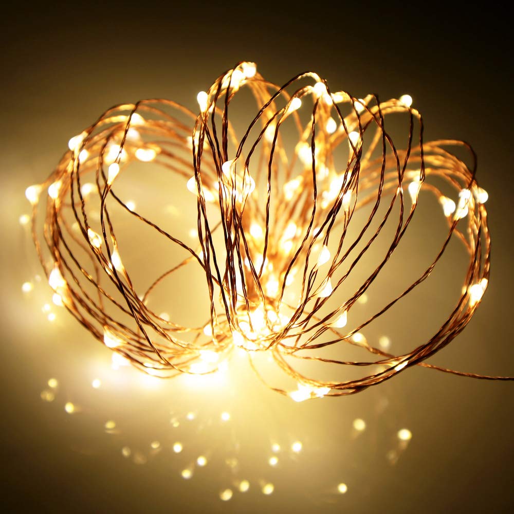 Ariceleo 2-Pack LED Fairy Lights - 5m Warm White for Bedroom, Wedding & Party Decor