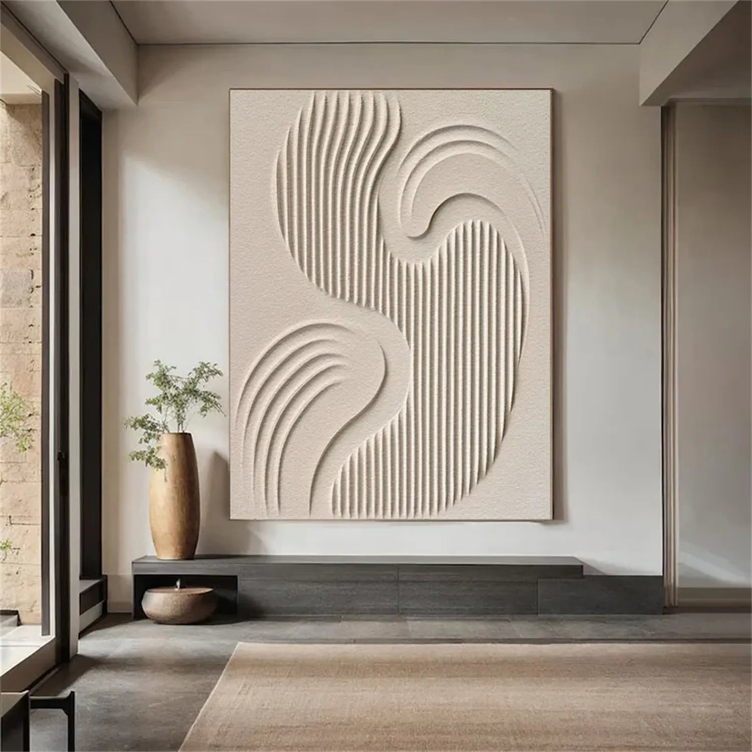 Beige & Brown Abstract Wall Art Print #BB102 - Modern Home Decor for Living Room, Bedroom & Office