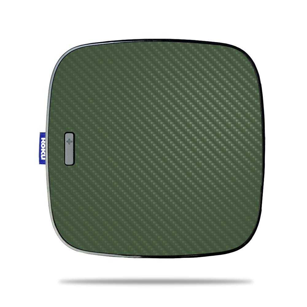 MightySkins Carbon Fiber Skin for Roku Ultra - Solid Olive | Protective & Durable Textured Vinyl Wrap | Easy to Apply & Remove | Made in USA | Perfect for Home Entertainment & Gaming Setup