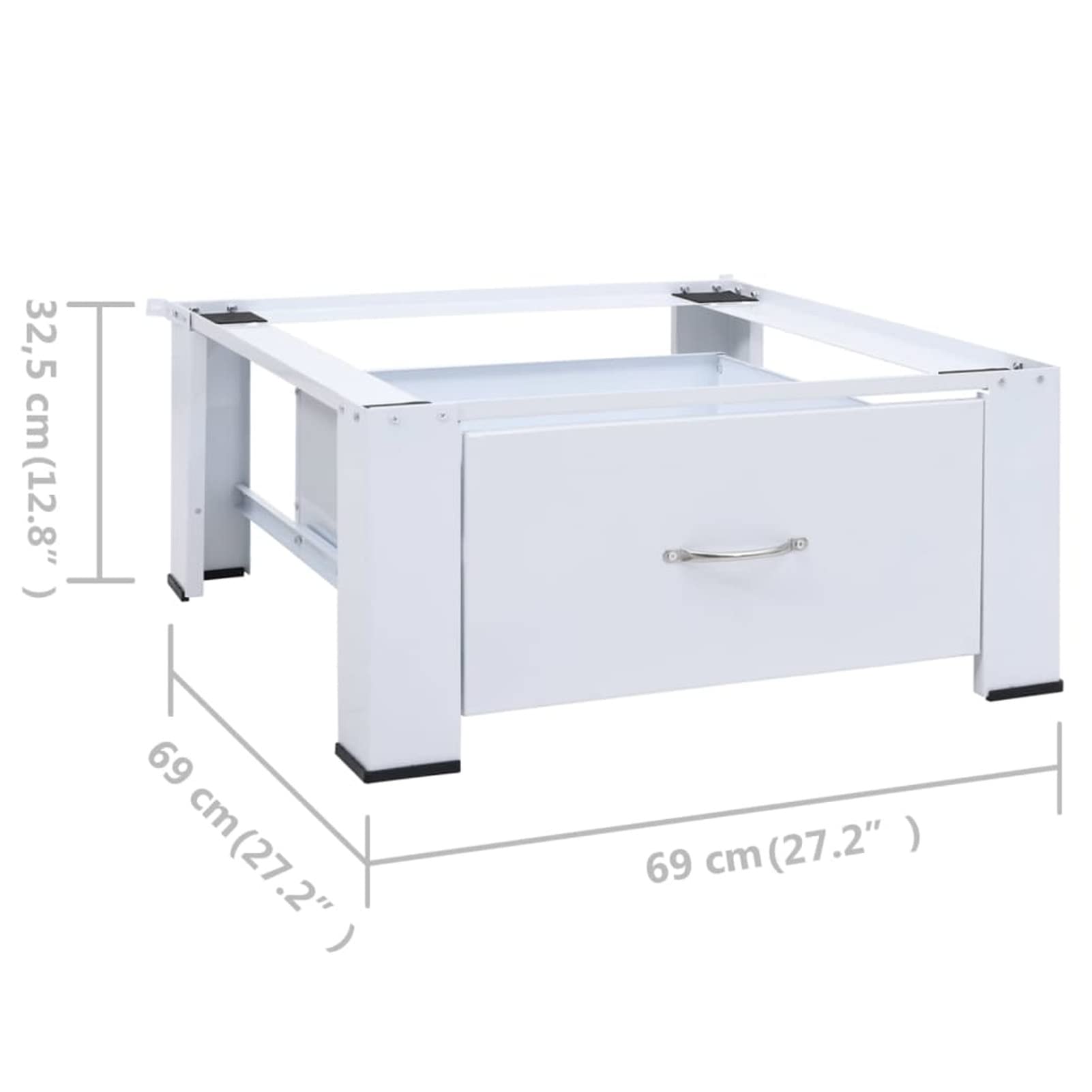 Bopdu White Washing Machine Pedestal Stand with Storage Drawer - Stackable Laundry Room Organizer for Washer & Dryer | Space-Saving Home Appliance Storage Solution