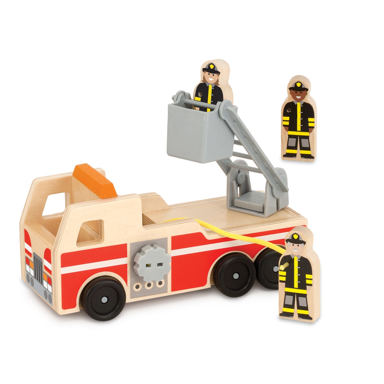 Classic Wooden Fire Truck Toy Set for Kids - Durable & Safe Pretend Play Fire Engine with Ladder - Perfect for Indoor & Outdoor Playtime, Birthday Gifts, and Preschool Learning Activities