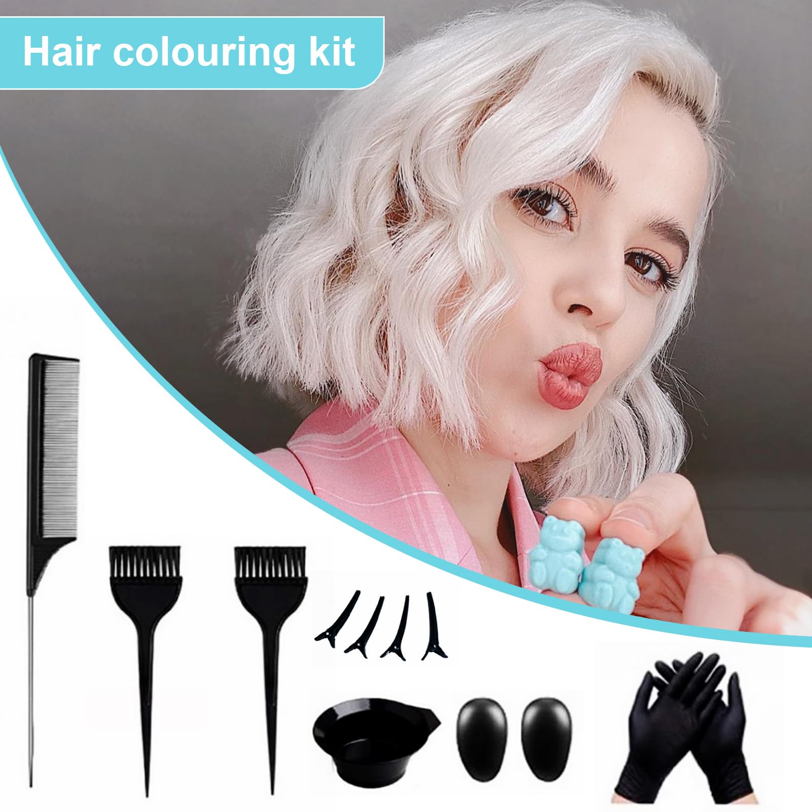 16-Piece Hair Dye Kit with Clips, Coloring Bowls & Brushes - Professional Salon Tools for Hair Coloring & Styling - Perfect for Home Use & Beauty Salons