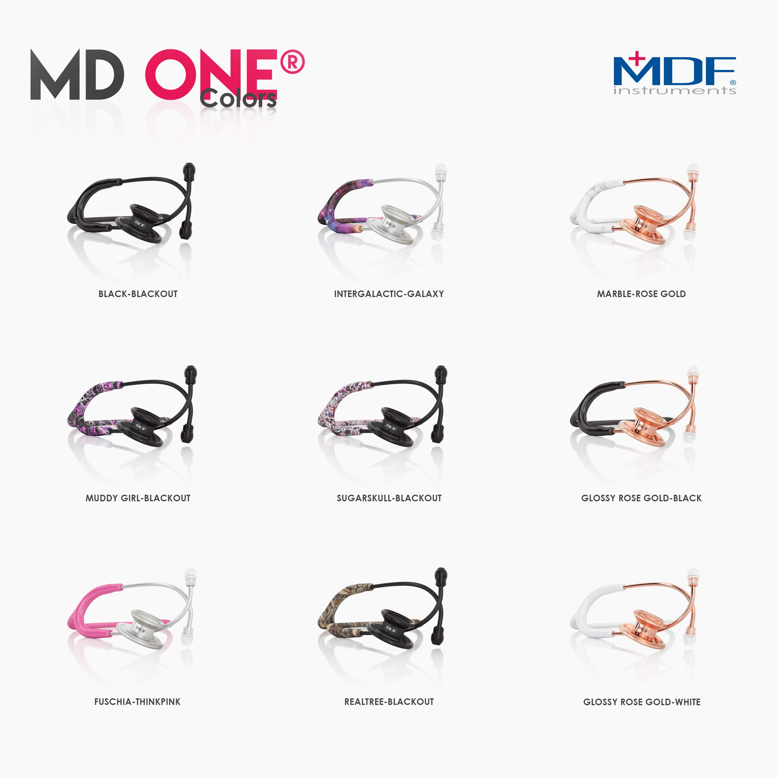 MDF MD One Stainless Steel Stethoscope for Adults - Pink Tube & Silver Chestpiece Headset (MDF77701) | Medical, Nursing, Home Healthcare Equipment