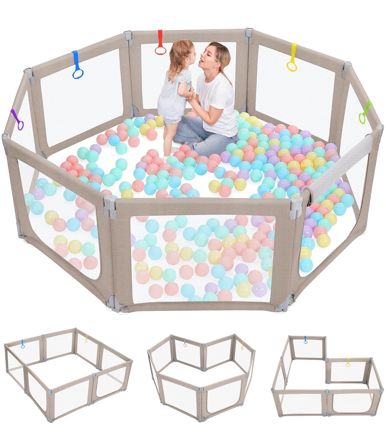 Dripex Extra Large Foldable Baby Playpen - 71