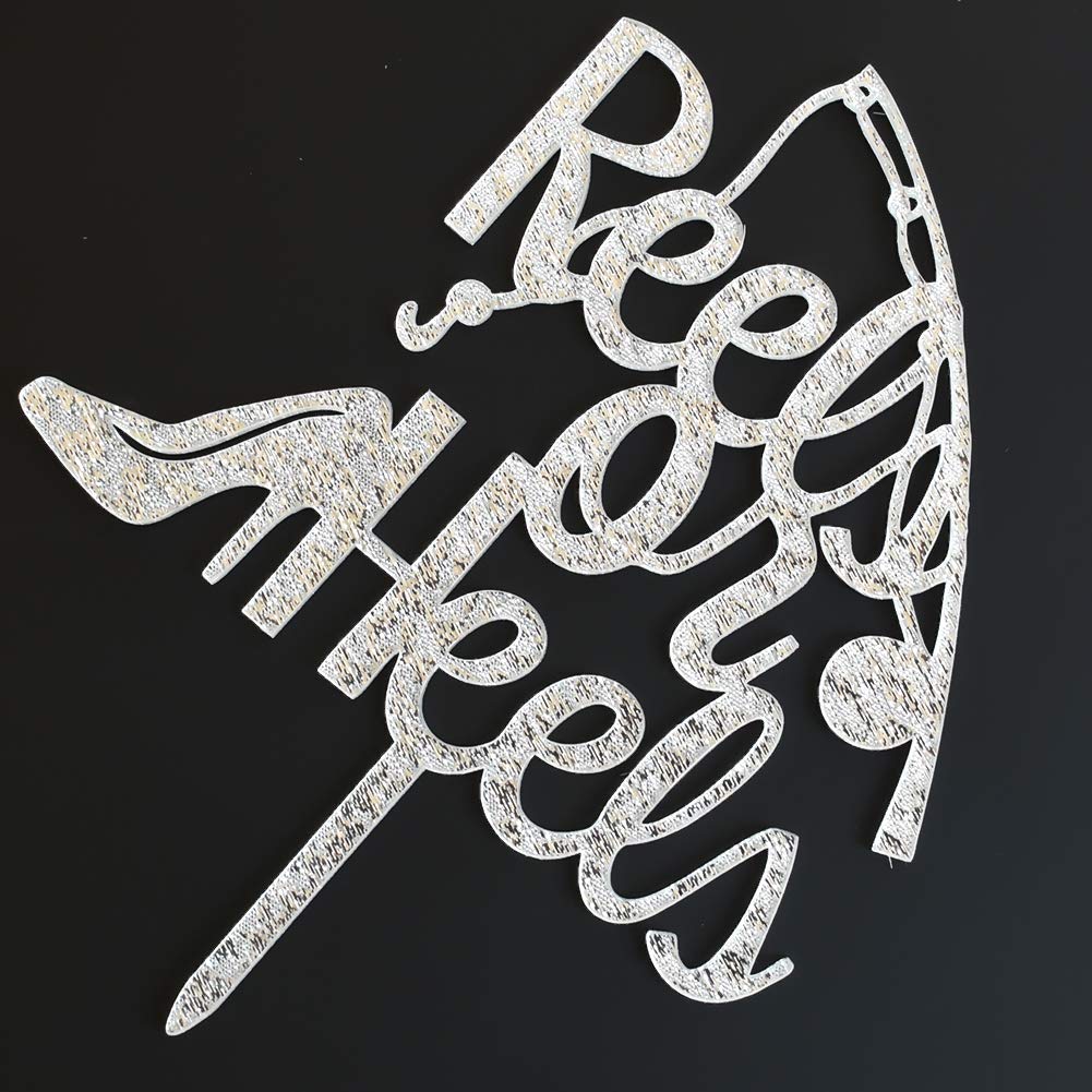 Gender Reveal Cake Topper - Silver Glitter Acrylic Baby Shower Decor for Reels or Heels Theme Party | Perfect for Gender Reveal Parties, Baby Showers & Celebrations