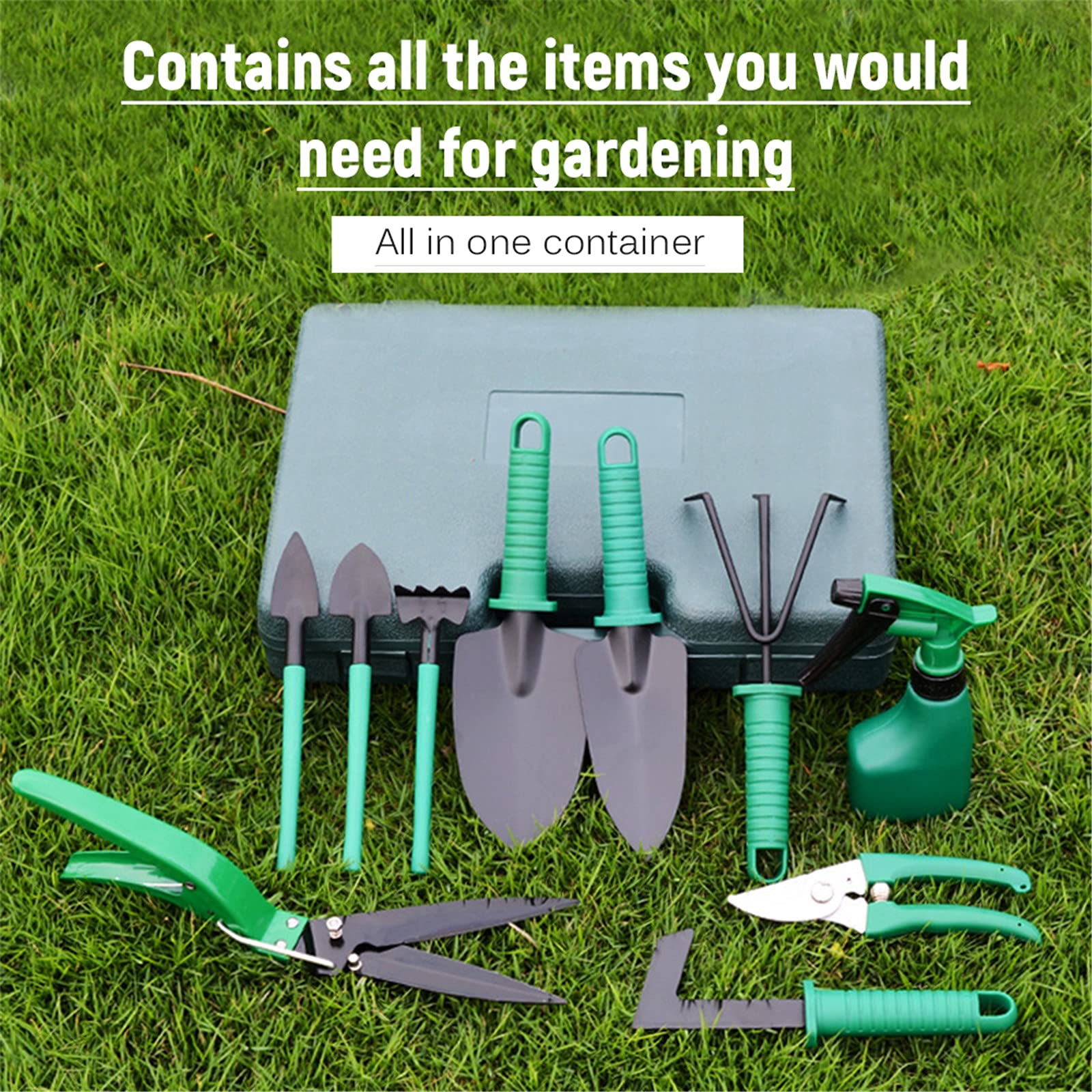 10-Piece Stainless Steel Heavy Duty Garden Tool Set with Organizer Case - Durable Gardening Tools for Planting, Weeding & Landscaping (Perfect for Home Gardens, Flower Beds & Outdoor Projects)