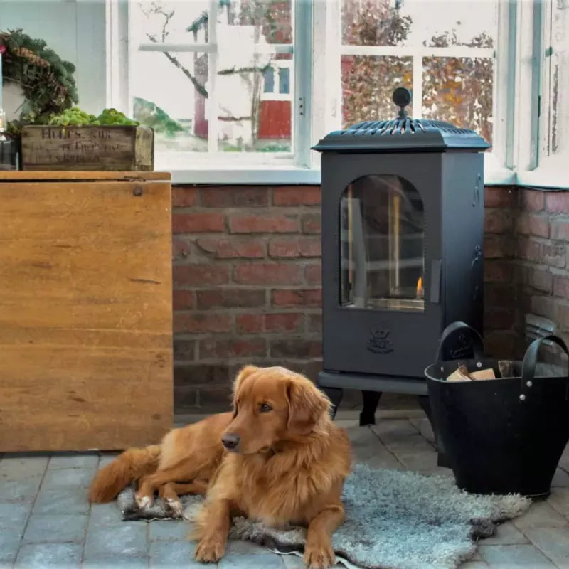 Westbo Victoria 100 BIO Cast Iron Stove - Efficient Wood Burning Fireplace for Cozy Home Heating & Cabin Decor