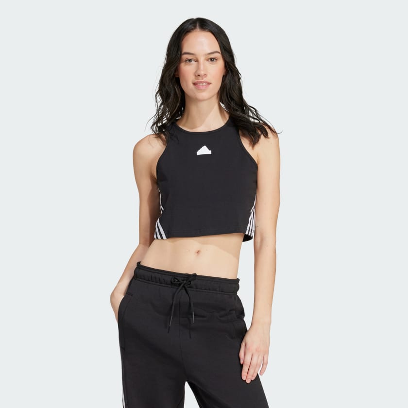 Adidas Women's Future Icons 3-Stripe Black Tank Top - Athletic Workout & Casual Wear for Running, Yoga & Gym