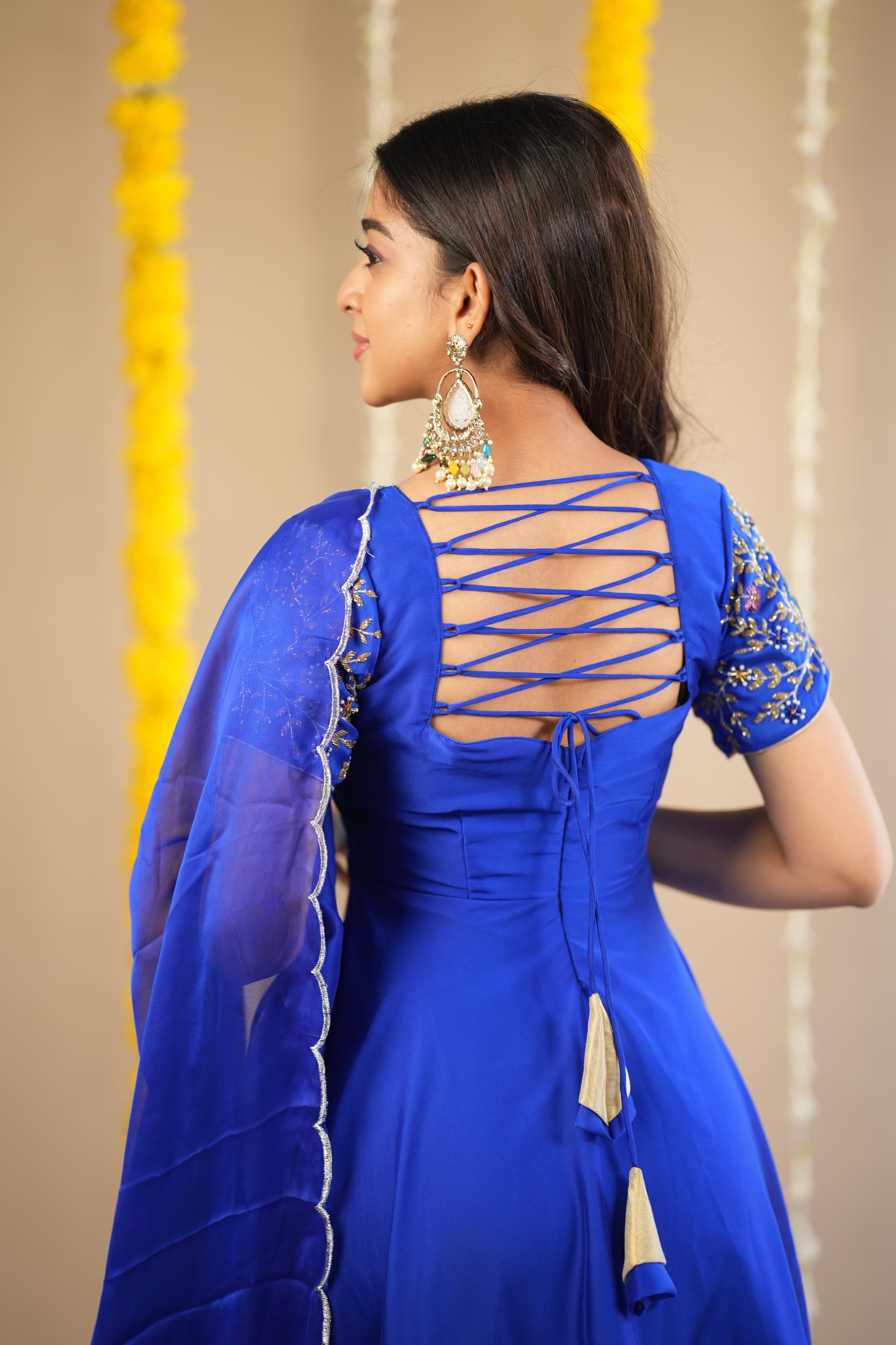 DD631 Nethra Premium Designer Anarkali Dress - Elegant Indian Party Wear for Women, Perfect for Weddings, Festivals & Special Occasions