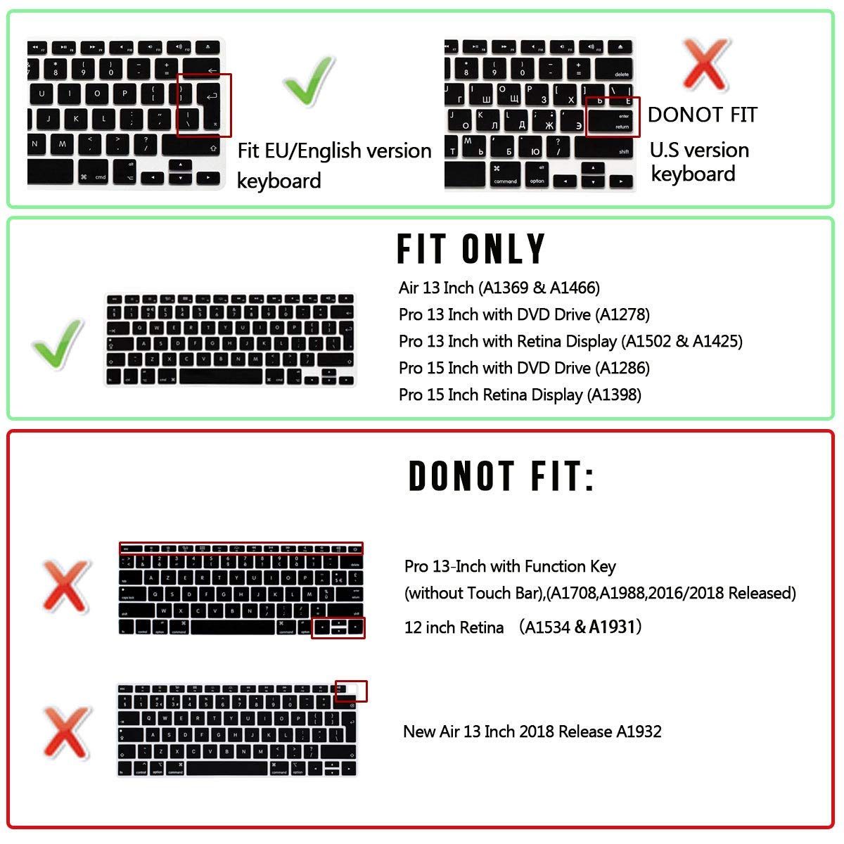 Silicone Keyboard Cover for MacBook Pro 13