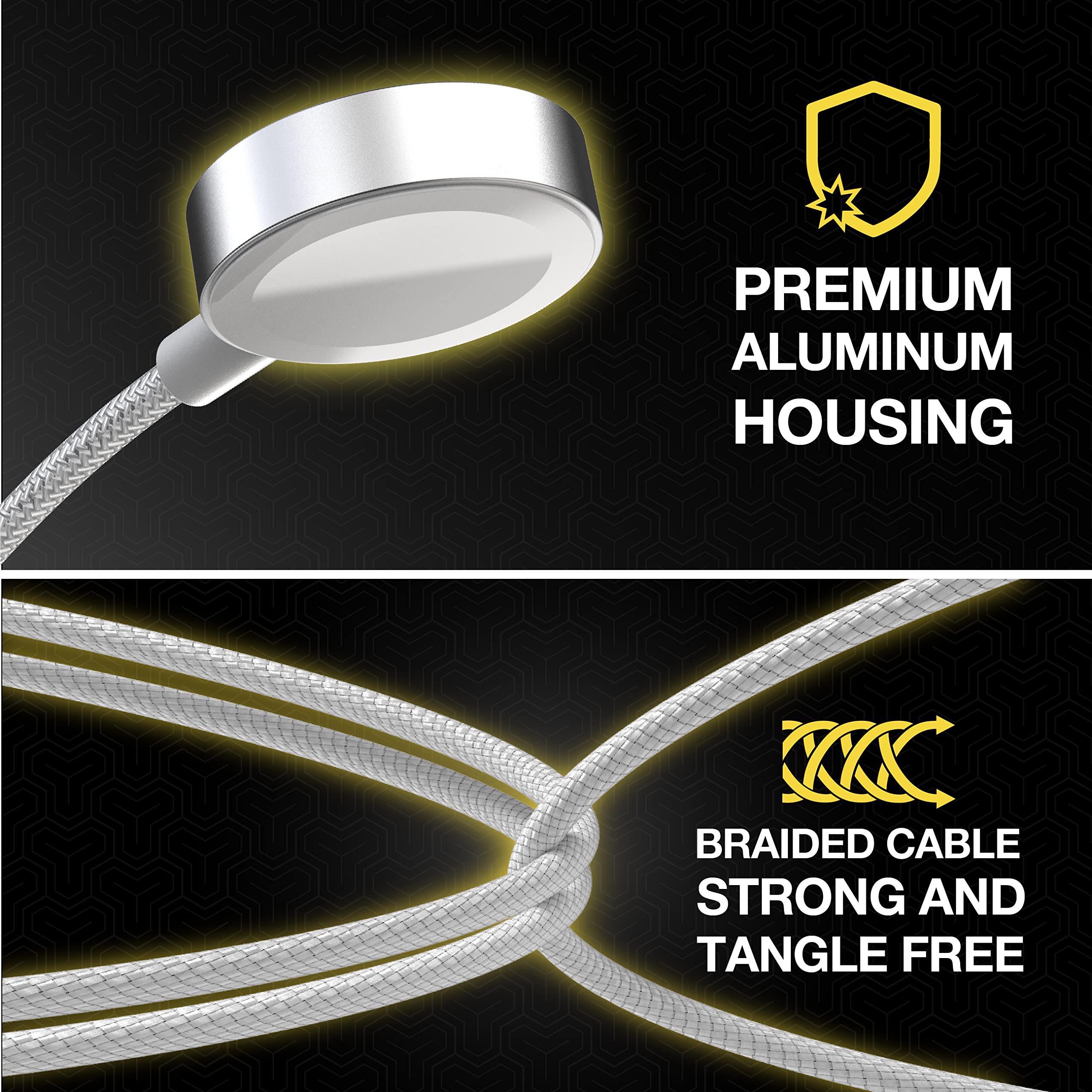 Scosche AWAB4WT-SP Magnetic Charging Cable for Apple Watch Series 9/8/7/6/SE - Fast Wireless Charger with Secure Magnetic Connection - Perfect for Home, Office & Travel Use
