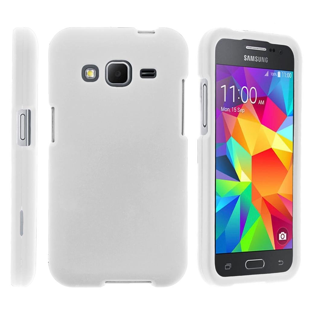 TurtleArmor Slim Matte Hard Snap-On Case for Samsung Galaxy Core Prime, Prevail, Win 2 - White | Durable 2-Piece Protective Cover | Perfect for Everyday Use, Work & Travel
