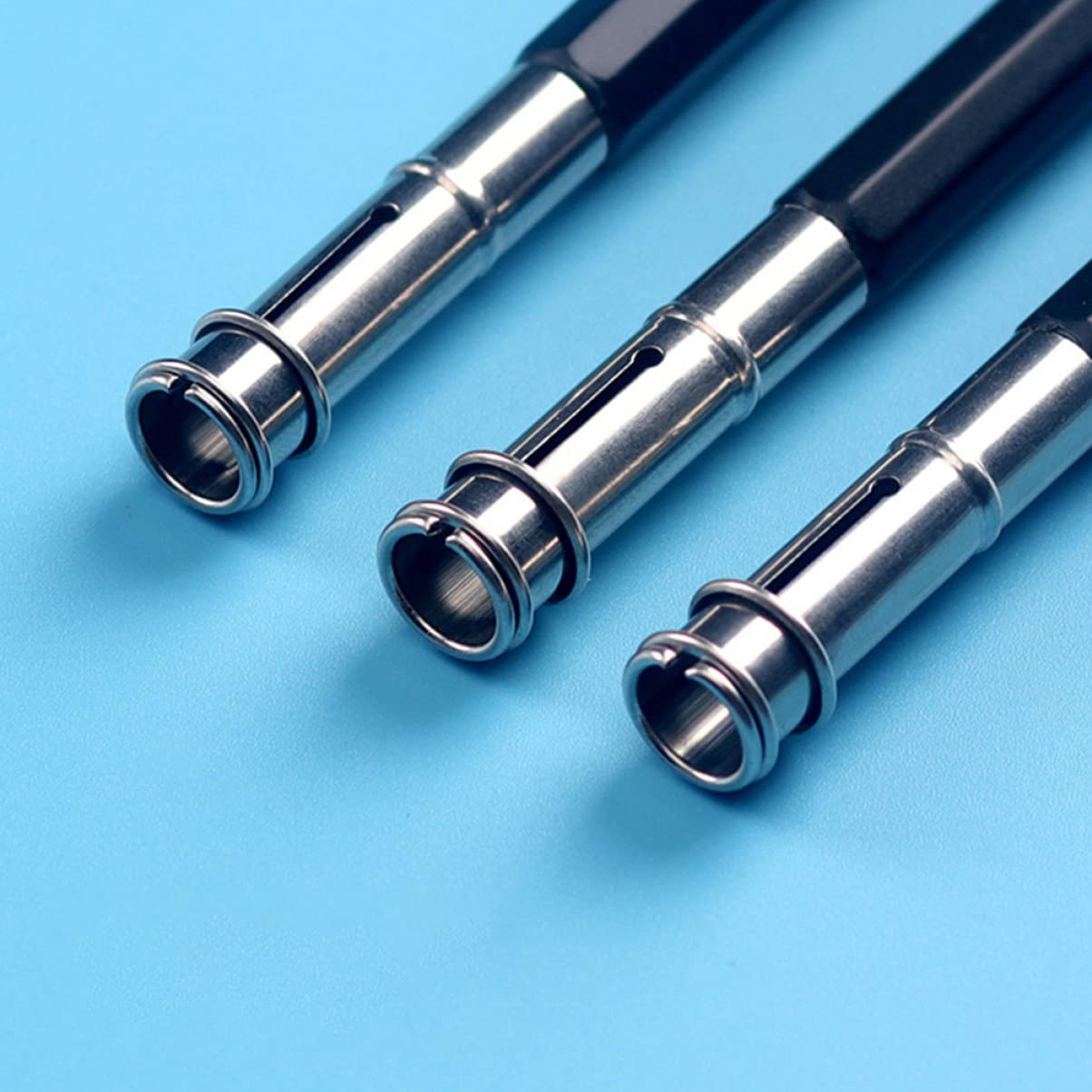 Stainless Steel Pencil Extender 2-Pack - Extend Short Pencils for School & Office Use