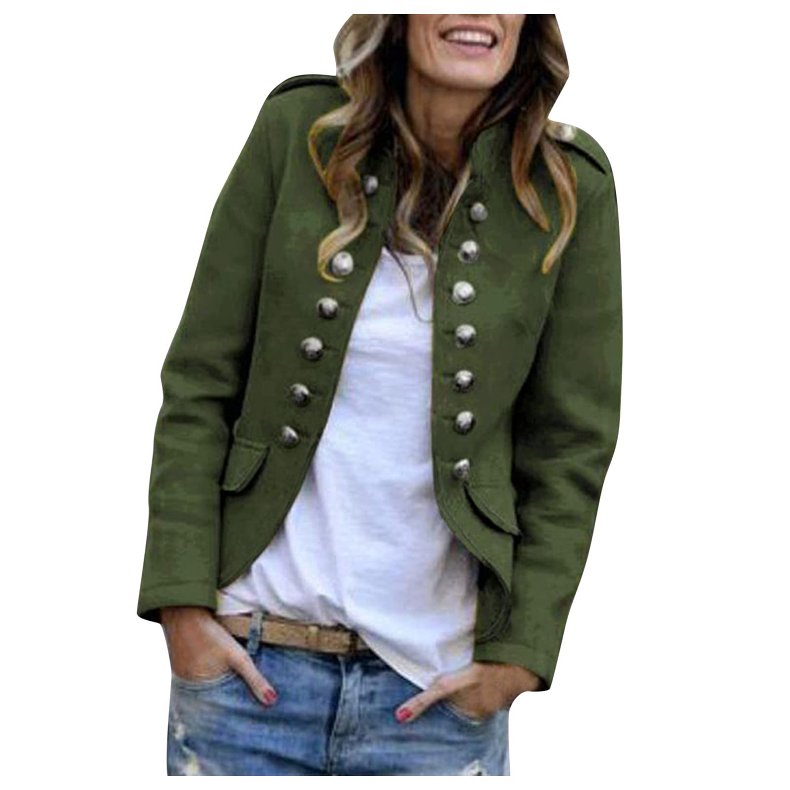 Women's Casual Long Sleeve Blazer - Lapel Collar Office Jacket for Work & Outfits