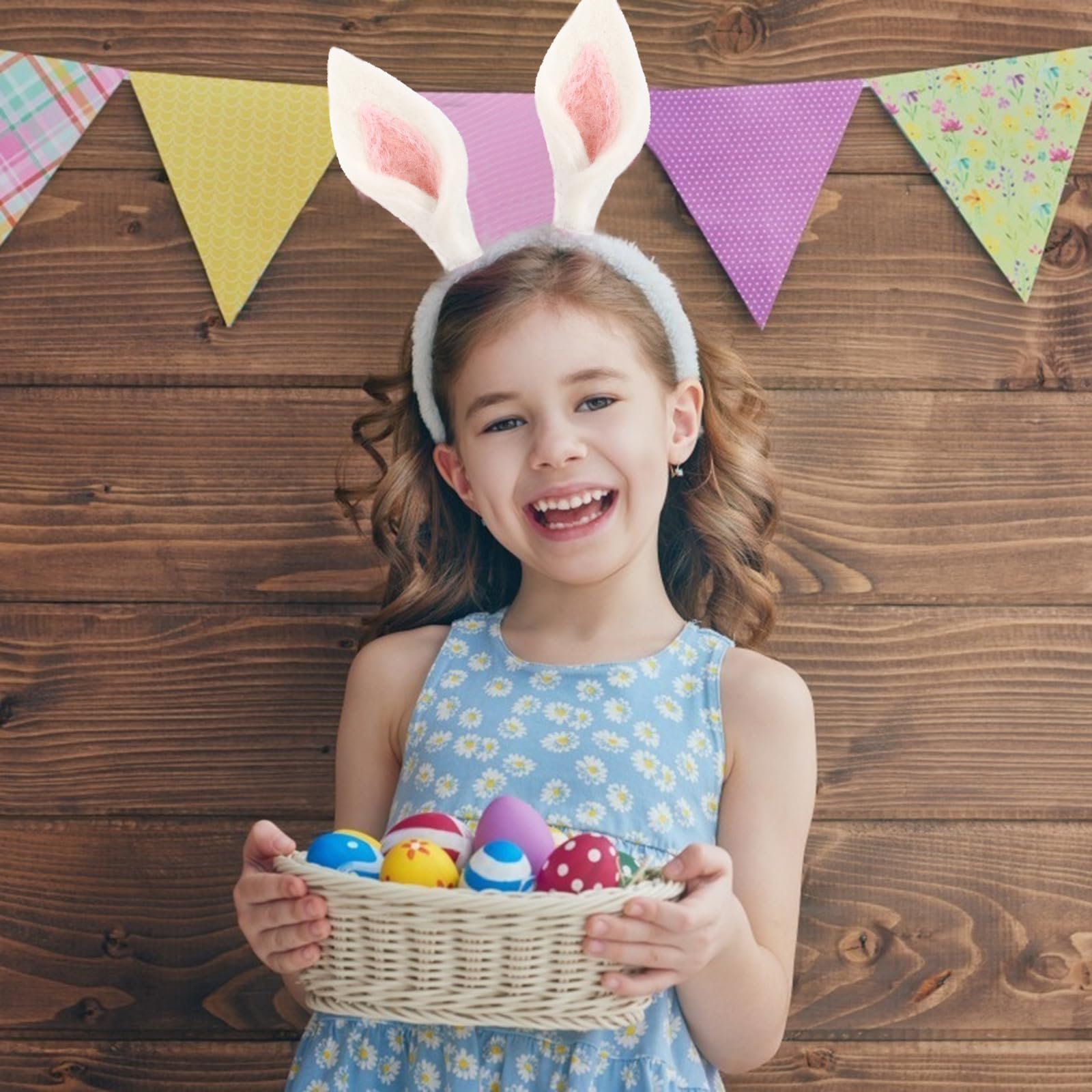 VALICLUD 10-Piece Easter Bunny Ear Felt Ornaments - Creative Nonwoven Rabbit Ears for DIY Crafts, Party Decorations, Easter Basket Fillers, and Spring Home Decor