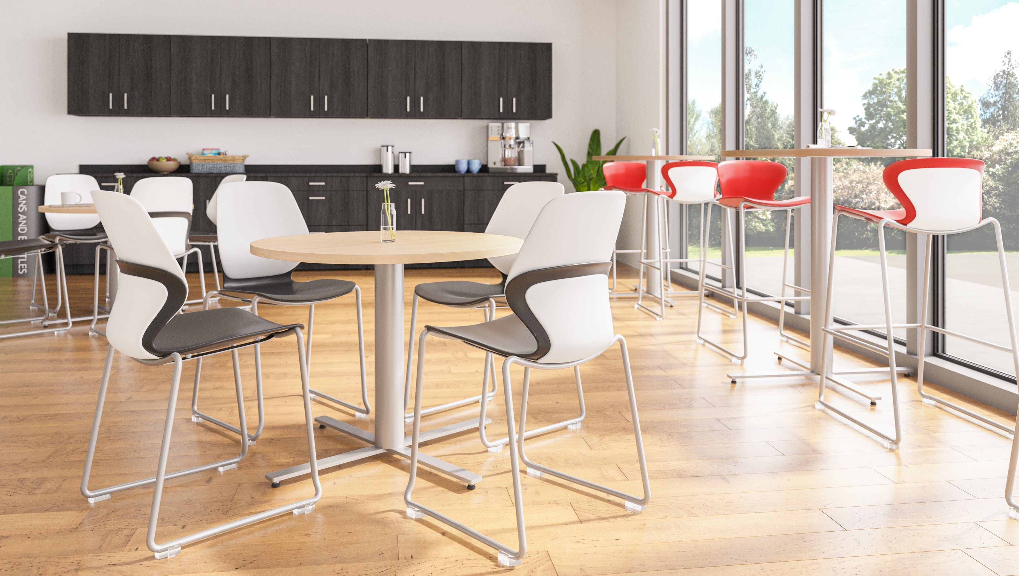 Safco JURNI 36-Inch Round Bistro Table with Durable Top - Perfect for Cafes, Restaurants, and Outdoor Dining [JN36RDNXBA42]