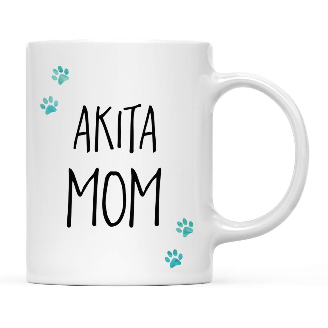 Andaz Press Funny Dog Mom 11oz Coffee Mug with Pawprint Design - Perfect Gift for Akita Dog Lovers, Christmas & Birthday Present (1-Pack, Includes Gift Box) - Ideal for Coffee, Tea & Office Use