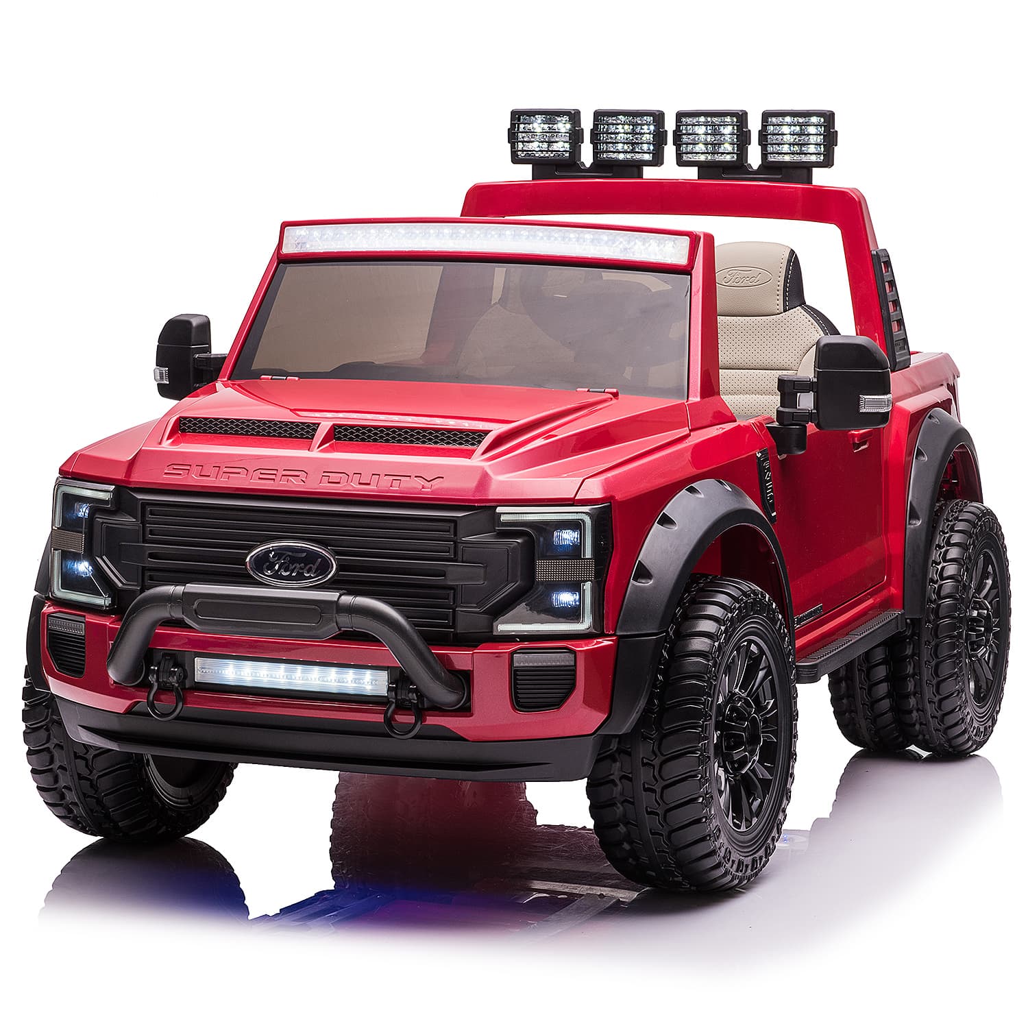 Ford F450 Custom Edition 24V Kids Ride On Truck with Parental Remote Control - Cherry Red Electric Toy Car for Boys & Girls | Outdoor Play, Birthday Gifts, Backyard Fun