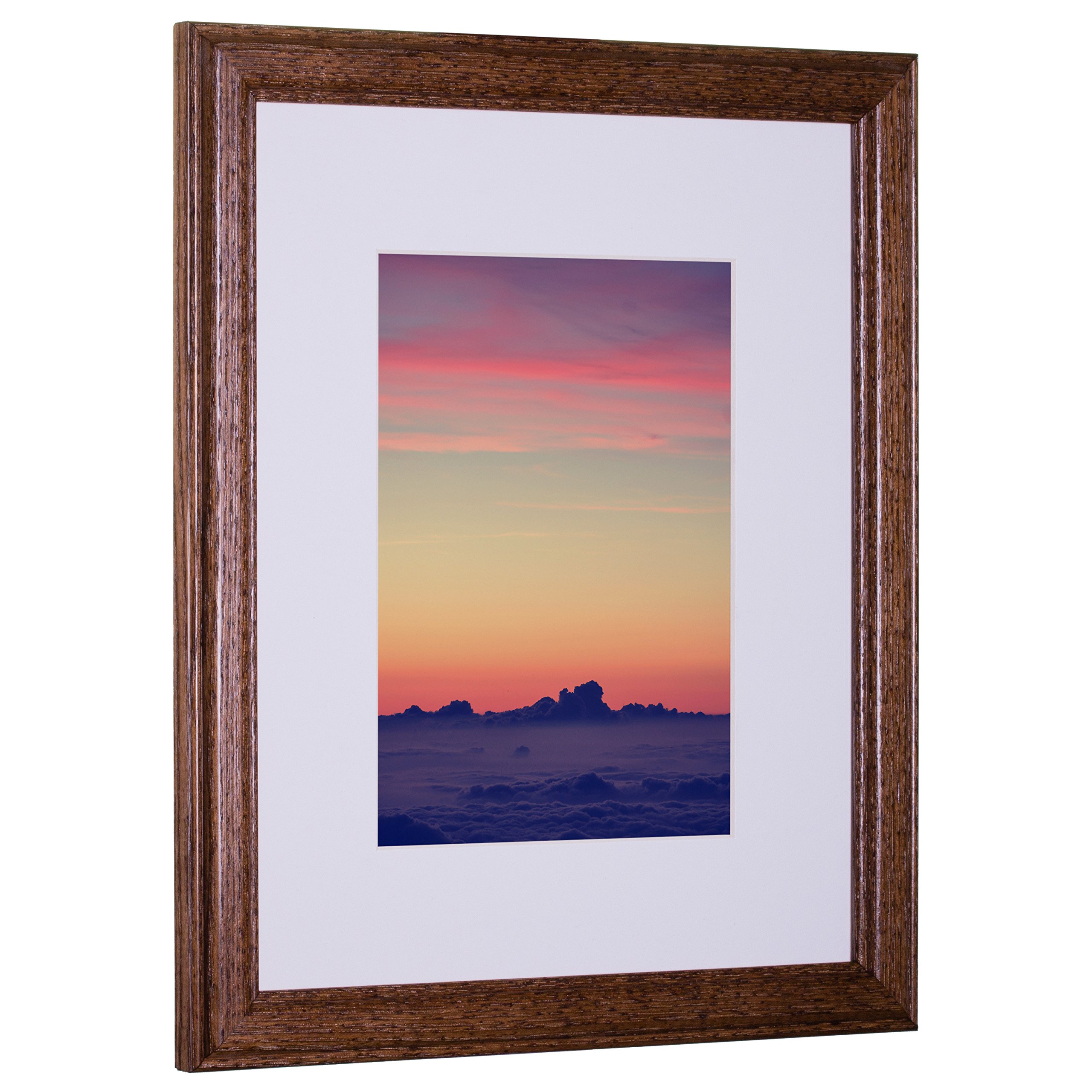 Craig Frames Wiltshire 236 - Premium Brown Hardwood Picture Frame with White Mat for 12x18 or 16x24 Inch Photos | Perfect for Home Decor, Office Display & Gift Giving