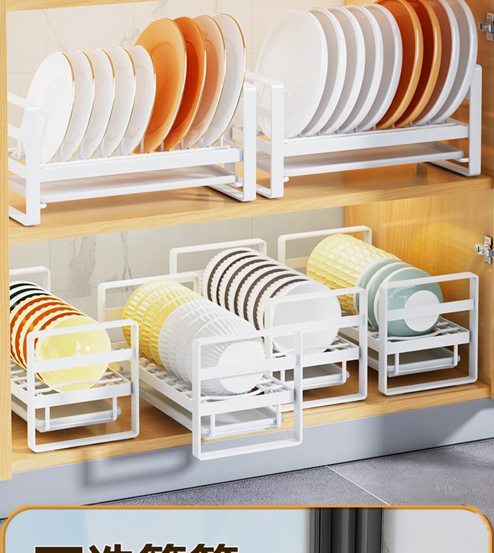 MosQuick® Stainless Steel Dish Drying Rack with Drain Tray - Space Saving Kitchen Organizer for Utensils & Cookware - Perfect for Small Kitchens, Countertop Storage & Dish Drying (White)