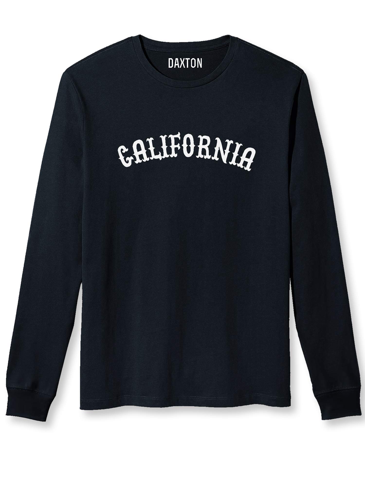 Daxton Retro California Arch Font Long Sleeve T-Shirt | Soft Medium Weight Cotton Tee | Vintage Style Casual Wear for Men & Women