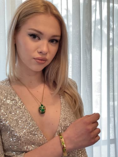 emerald faberge egg locket set