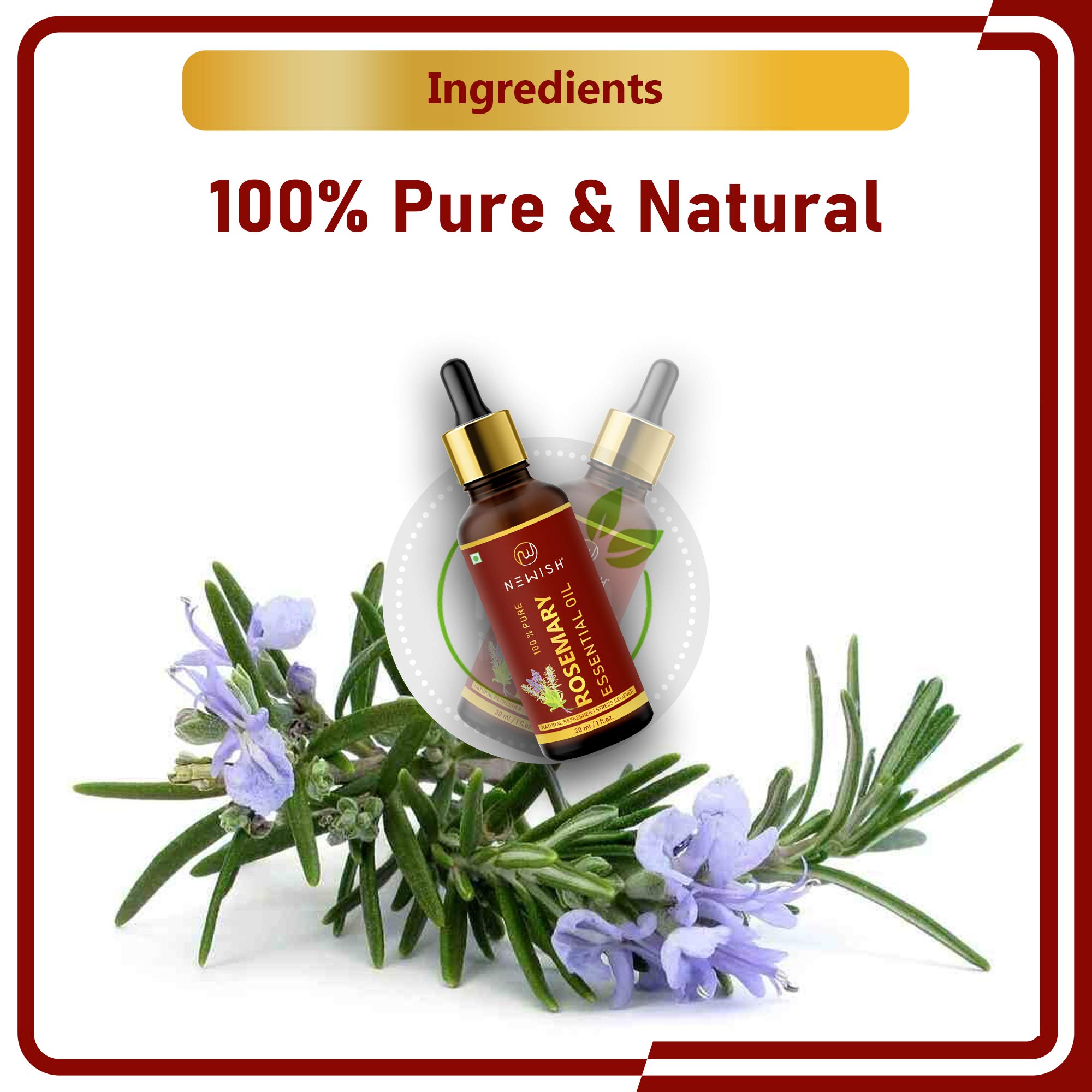 Premium Lavender & Rosemary Essential Oil Gift Set - 30ml (Pack of 2) - Aromatherapy, Relaxation & Skin Care - Perfect for Spa, Massage & Home Fragrance