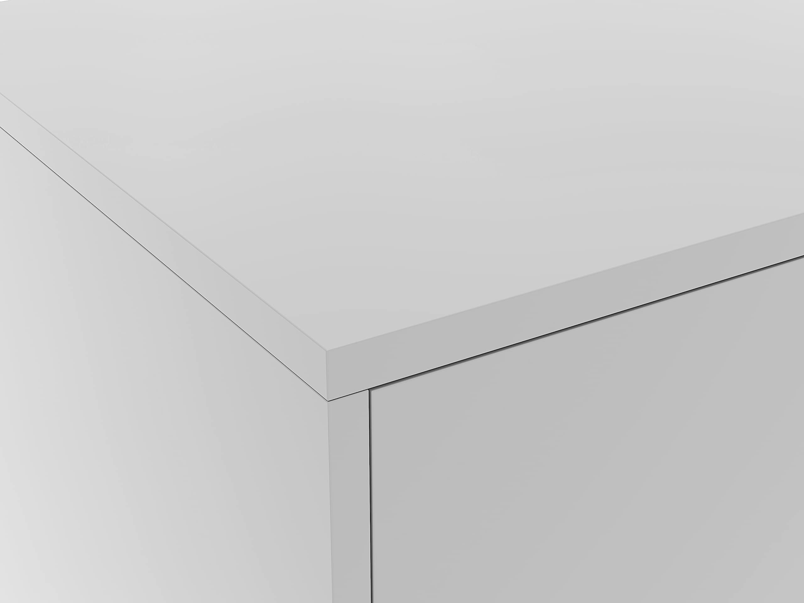 6-Door Metal Storage Cabinet - 3-Tier Steel Office Organizer with Adjustable Shelves, 25.6 x 14.2 x 41.3 Inches, White - Perfect for Home, Office & Garage Storage Solutions