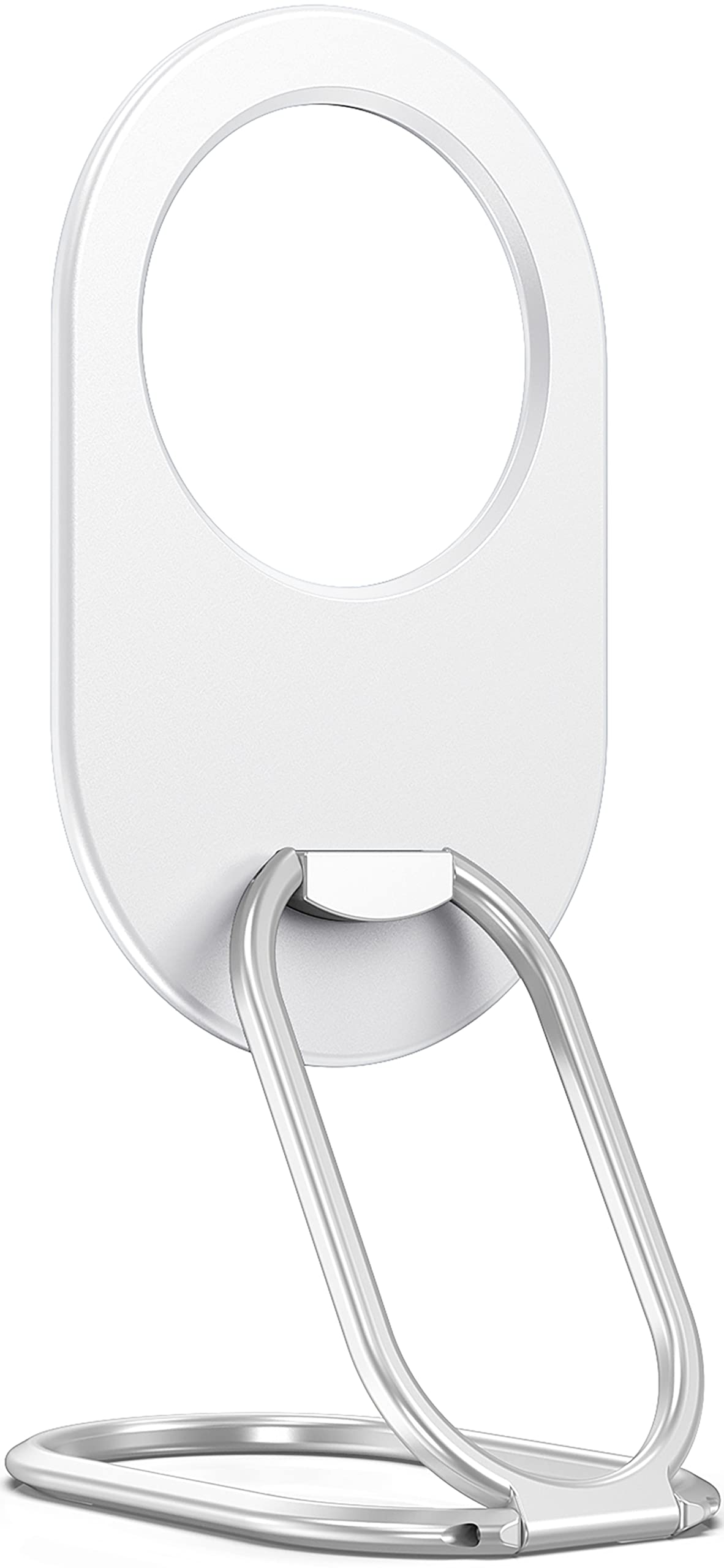 Magnetic Phone Ring Stand for iPhone 16/15/14/13/12 - White | Adjustable Kickstand Holder for Wireless Charging | Perfect for Work & Travel