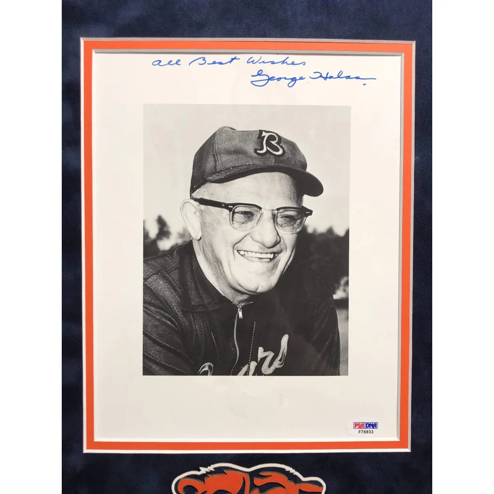 George Halas Autographed 8x10 Framed Photo with PSA/DNA COA - Chicago Bears Memorabilia - Perfect for Sports Collectors, Man Cave Decor, and Football Fans Gifts