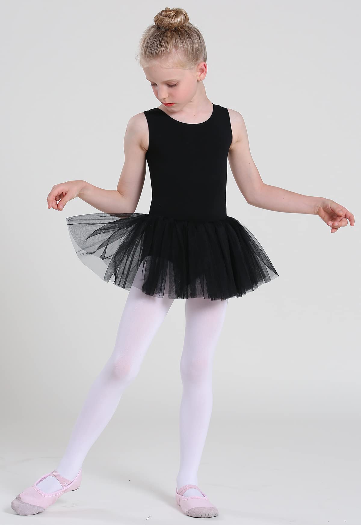 Girls Ballet Leotard with Skirt - Toddler Dance Outfit for Gymnastics & Ballerina Performance | Classic Short Sleeve Leotard Dress for Dance Class, Recital & Playtime